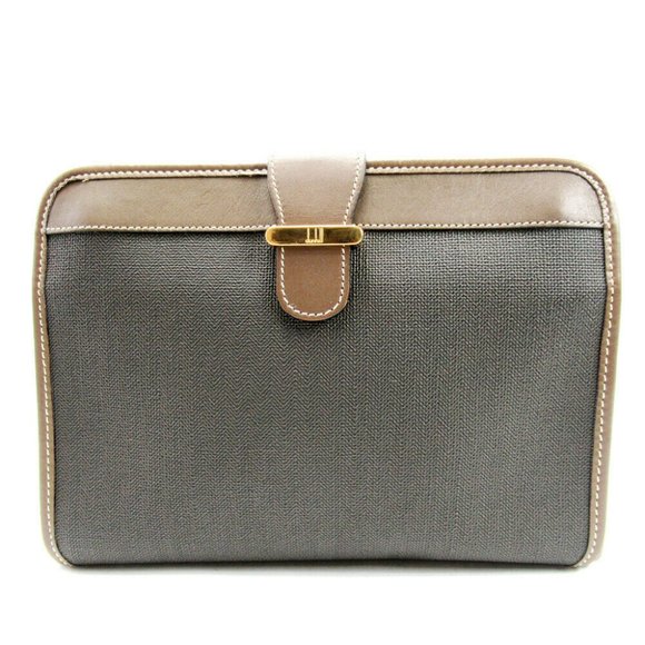 dunhill clutch bag PVC x leather Auth T17238 - Picture 1 of 8